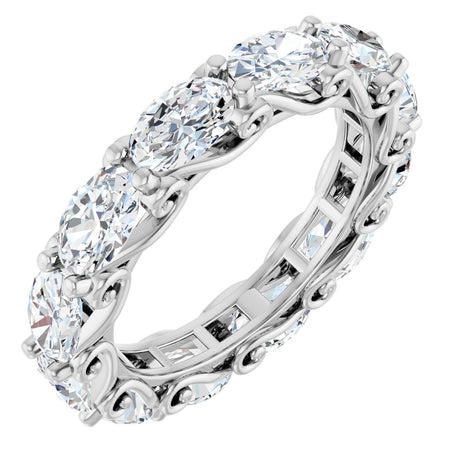 Platinum Oval Lab-Grown Diamond Sculptural Eternity Band - 6x4mm Stones
