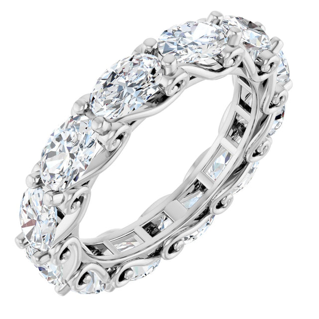 Platinum Oval Lab-Grown Diamond Sculptural Eternity Band - 6x4mm Stones