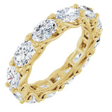 14K Gold Oval Lab-Grown Diamond Sculptural Eternity Band - 6x4mm Stones - Yellow Gold
