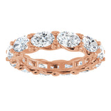 14K Gold Oval Lab-Grown Diamond Sculptural Eternity Band - 6x4mm Stones - Rose Gold - view 3