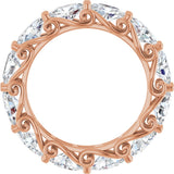 14K Gold Oval Lab-Grown Diamond Sculptural Eternity Band - 6x4mm Stones - Rose Gold - view 2