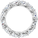 Platinum Oval Lab-Grown Diamond Sculptural Eternity Band - 6x4mm Stones - view 2