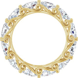 14K Gold Oval Lab-Grown Diamond Sculptural Eternity Band - 6x4mm Stones - Yellow Gold - view 2