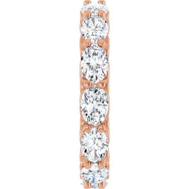 14K Gold Oval Lab-Grown Diamond Sculptural Eternity Band - 6x4mm Stones - Rose Gold - view 4