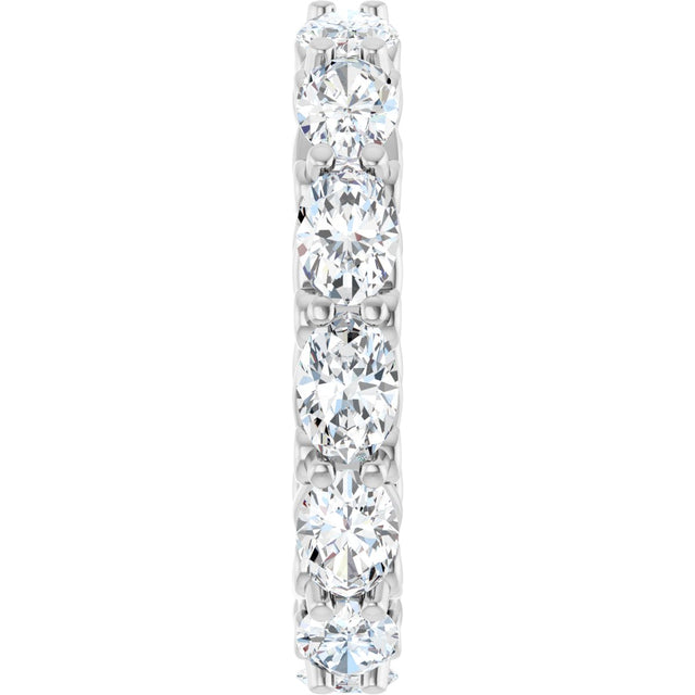 14K Gold Oval Lab-Grown Diamond Sculptural Eternity Band - 6x4mm Stones - White Gold - view 4