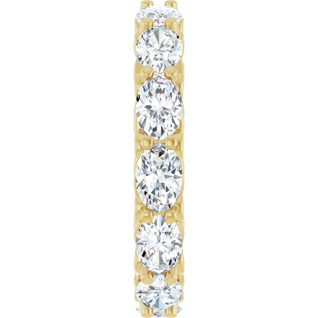 14K Gold Oval Lab-Grown Diamond Sculptural Eternity Band - 6x4mm Stones - Yellow Gold - view 4