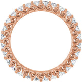 14K Gold Round Lab-Grown Diamond Sculptural Eternity Band - 2mm Stones - Rose Gold - view 2