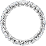 14K Gold Round Lab-Grown Diamond Sculptural Eternity Band - 2mm Stones - White Gold - view 2