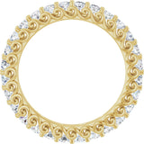 14K Gold Round Natural Diamond Sculptural Eternity Band - 2mm Stones - Yellow Gold - view 2
