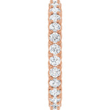 14K Gold Round Natural Diamond Sculptural Eternity Band - 2mm Stones - Rose Gold - view 4
