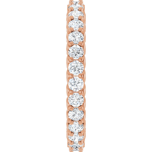 14K Gold Round Lab-Grown Diamond Sculptural Eternity Band - 2mm Stones - Rose Gold - view 4