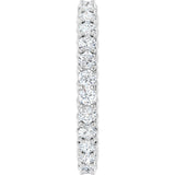 14K Gold Round Natural Diamond Sculptural Eternity Band - 2mm Stones - White Gold - view 4