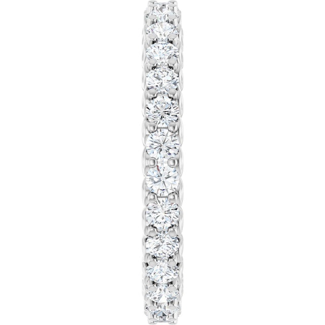 14K Gold Round Lab-Grown Diamond Sculptural Eternity Band - 2mm Stones - White Gold - view 4