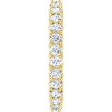 14K Gold Round Natural Diamond Sculptural Eternity Band - 2mm Stones - Yellow Gold - view 4