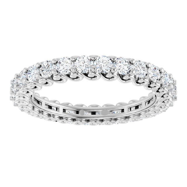Platinum Round Lab-Grown Diamond Sculptural Eternity Band - 2mm Stones - view 3
