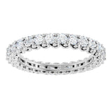 14K Gold Round Lab-Grown Diamond Sculptural Eternity Band - 2mm Stones - White Gold - view 3