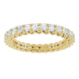 14K Gold Round Lab-Grown Diamond Sculptural Eternity Band - 2mm Stones - Yellow Gold - view 3