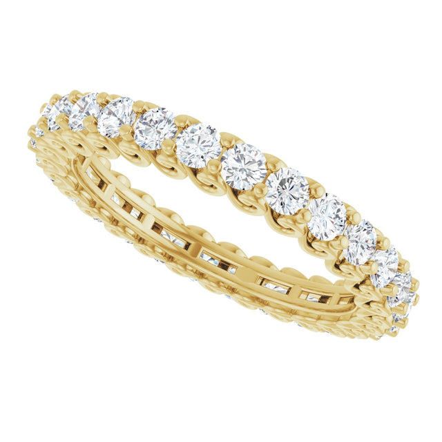 14K Gold Round Lab-Grown Diamond Sculptural Eternity Band - 2mm Stones - Yellow Gold - view 5