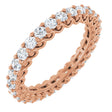 14K Gold Round Lab-Grown Diamond Sculptural Eternity Band - 2mm Stones - Rose Gold