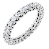 Platinum Round Natural Diamond Sculptural Eternity Band - 2mm Stones