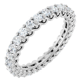 Platinum Round Lab-Grown Diamond Sculptural Eternity Band - 2mm Stones