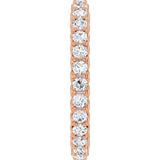 14K Gold Round Lab-Grown Diamond Sculptural Eternity Band - 2mm Stones - Rose Gold - view 4