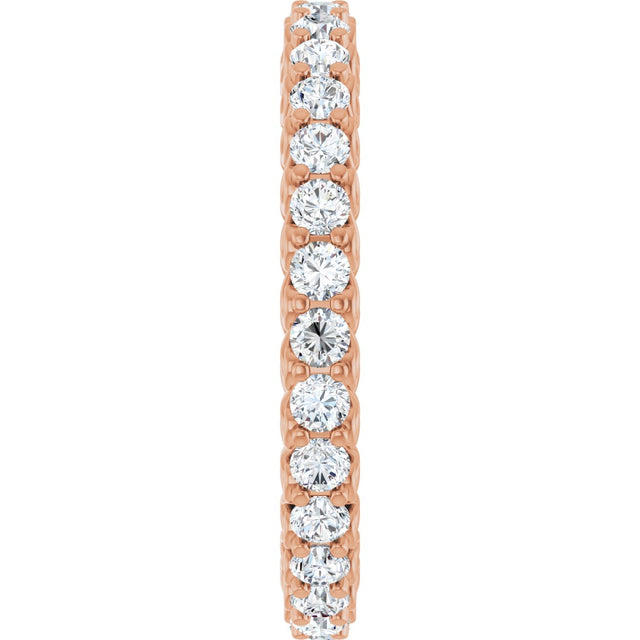14K Gold Round Lab-Grown Diamond Sculptural Eternity Band - 2mm Stones - Rose Gold - view 4