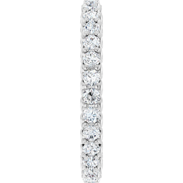 Platinum Round Lab-Grown Diamond Sculptural Eternity Band - 2mm Stones - view 4