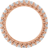 14K Gold Round Lab-Grown Diamond Sculptural Eternity Band - 2mm Stones - Rose Gold - view 2