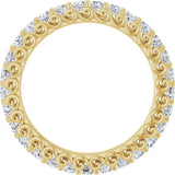 14K Gold Round Natural Diamond Sculptural Eternity Band - 2mm Stones - Yellow Gold - view 2
