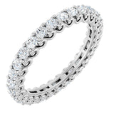 Platinum Round Natural Diamond Sculptural Eternity Band - 2mm Stones