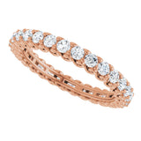 14K Gold Round Lab-Grown Diamond Sculptural Eternity Band - 2mm Stones - Rose Gold - view 5