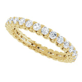 14K Gold Round Lab-Grown Diamond Sculptural Eternity Band - 2mm Stones - Yellow Gold - view 5