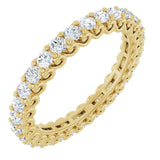 14K Gold Round Lab-Grown Diamond Sculptural Eternity Band - 2mm Stones - Yellow Gold