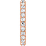 14K Gold Round Lab-Grown Diamond Sculptural Eternity Band - 2mm Stones - Rose Gold - view 4
