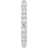 14K Gold Round Natural Diamond Sculptural Eternity Band - 2mm Stones - White Gold - view 4