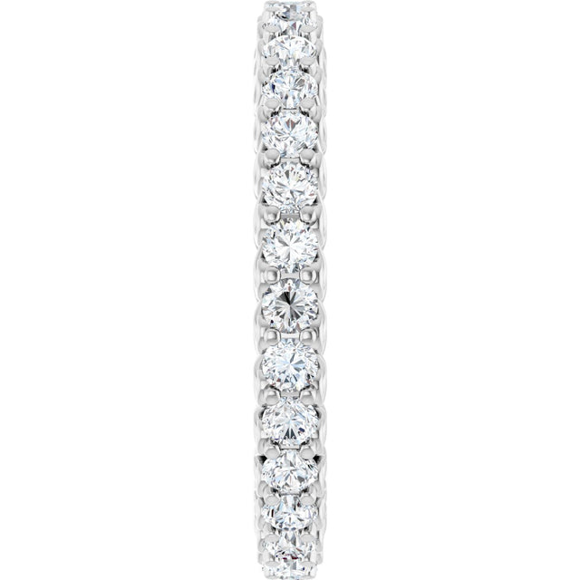 14K Gold Round Lab-Grown Diamond Sculptural Eternity Band - 2mm Stones - White Gold - view 4