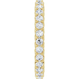 14K Gold Round Natural Diamond Sculptural Eternity Band - 2mm Stones - Yellow Gold - view 4