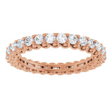 14K Gold Round Lab-Grown Diamond Sculptural Eternity Band - 2mm Stones - Rose Gold - view 3