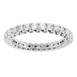 14K Gold Round Natural Diamond Sculptural Eternity Band - 2mm Stones - White Gold - view 3