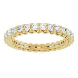 14K Gold Round Lab-Grown Diamond Sculptural Eternity Band - 2mm Stones - Yellow Gold - view 3