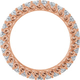14K Gold Round Natural Diamond Sculptural Eternity Band - 2mm Stones - Rose Gold - view 2