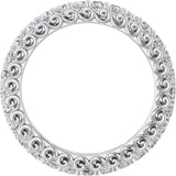 14K Gold Round Natural Diamond Sculptural Eternity Band - 2mm Stones - White Gold - view 2