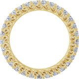 14K Gold Round Lab-Grown Diamond Sculptural Eternity Band - 2mm Stones - Yellow Gold - view 2