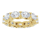 14K Gold Oval Natural Diamond Sculptural Eternity Band - 6x4mm Stones - Yellow Gold - view 3