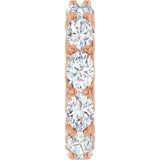 14K Gold Oval Natural Diamond Sculptural Eternity Band - 6x4mm Stones - Rose Gold - view 4