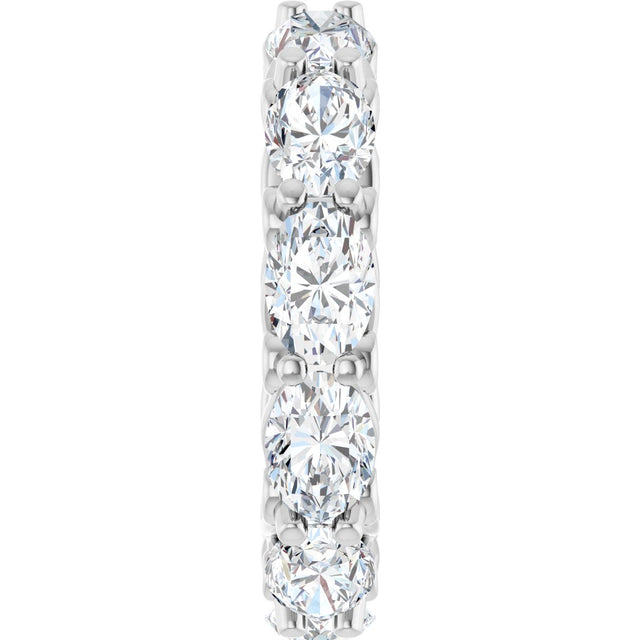 14K Gold Oval Natural Diamond Sculptural Eternity Band - 6x4mm Stones - White Gold - view 4