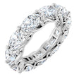 Platinum Oval Natural Diamond Sculptural Eternity Band - 6x4mm Stones