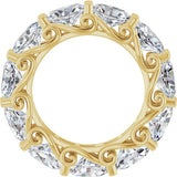 14K Gold Oval Natural Diamond Sculptural Eternity Band - 6x4mm Stones - Yellow Gold - view 2