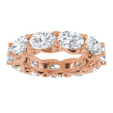 14K Gold Oval Lab-Grown Diamond Sculptural Eternity Band - 6x4mm Stones - Rose Gold - view 3